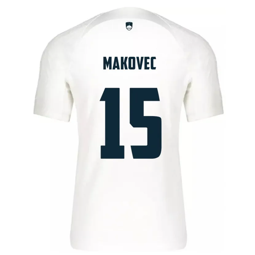 Danxen Hombre Camiseta Eslovenia Sara Makovec #15 Blanco 1ª Equipación 24-26 La Camisa México