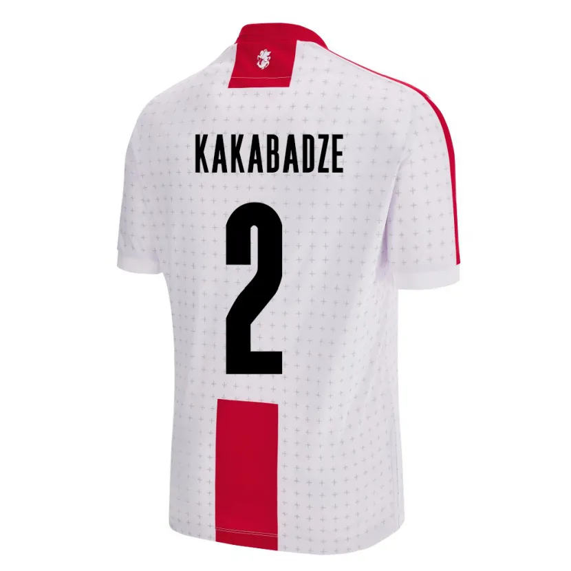 Danxen Hombre Camiseta Georgia Otar Kakabadze #2 Blanco 1ª Equipación 24-26 La Camisa México
