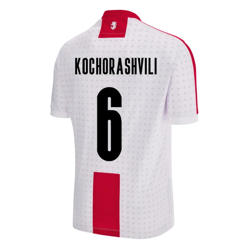 Danxen Hombre Camiseta Georgia Giorgi Kochorashvili #6 Blanco 1ª Equipación 24-26 La Camisa México