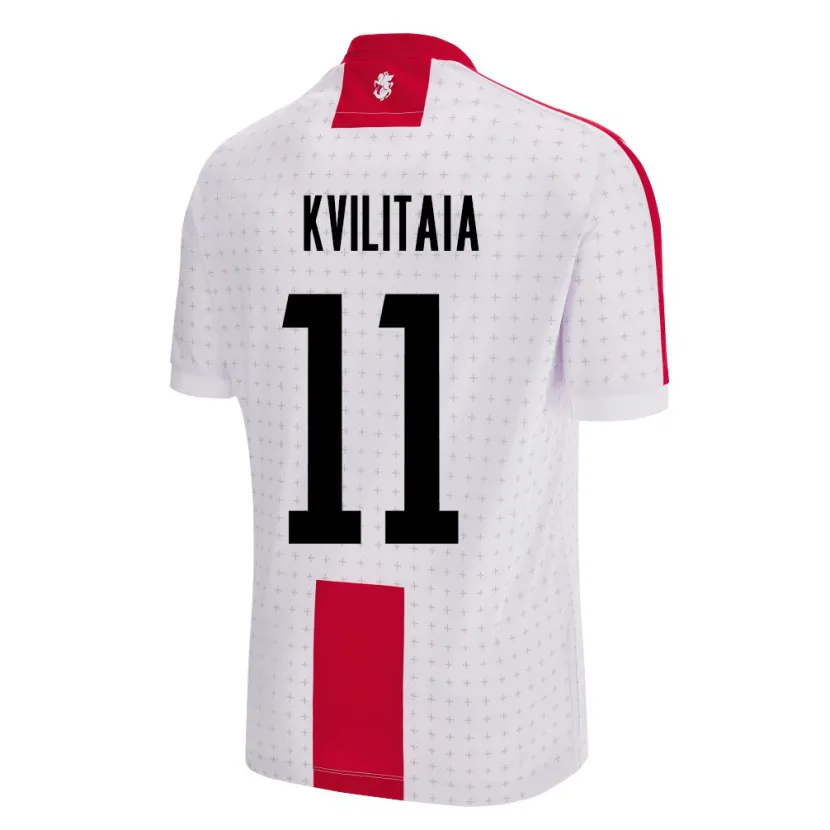 Danxen Hombre Camiseta Georgia Giorgi Kvilitaia #11 Blanco 1ª Equipación 24-26 La Camisa México