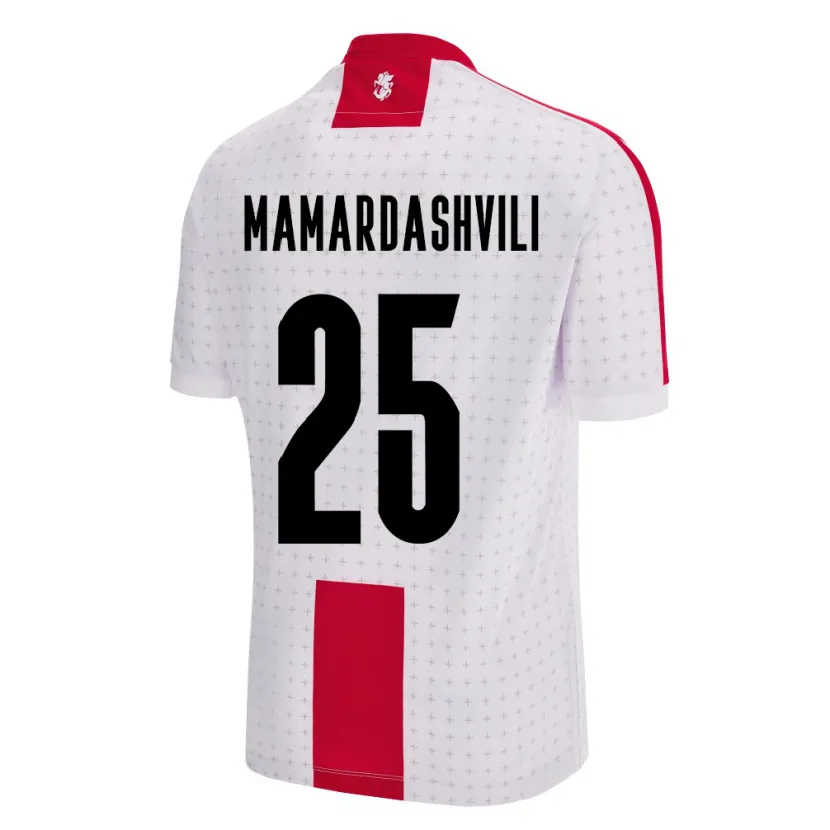 Danxen Hombre Camiseta Georgia Giorgi Mamardashvili #25 Blanco 1ª Equipación 24-26 La Camisa México