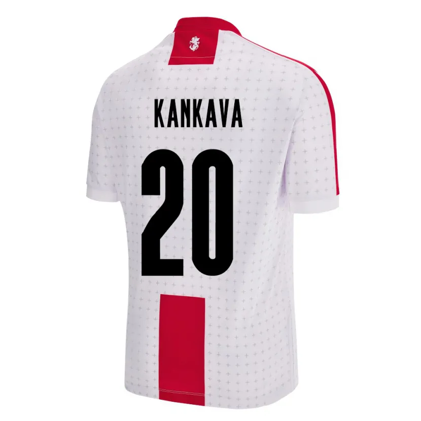 Danxen Hombre Camiseta Georgia Jaba Kankava #20 Blanco 1ª Equipación 24-26 La Camisa México