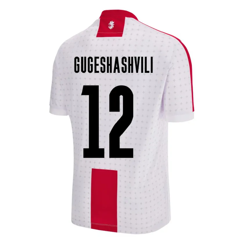 Danxen Hombre Camiseta Georgia Luka Gugeshashvili #12 Blanco 1ª Equipación 24-26 La Camisa México