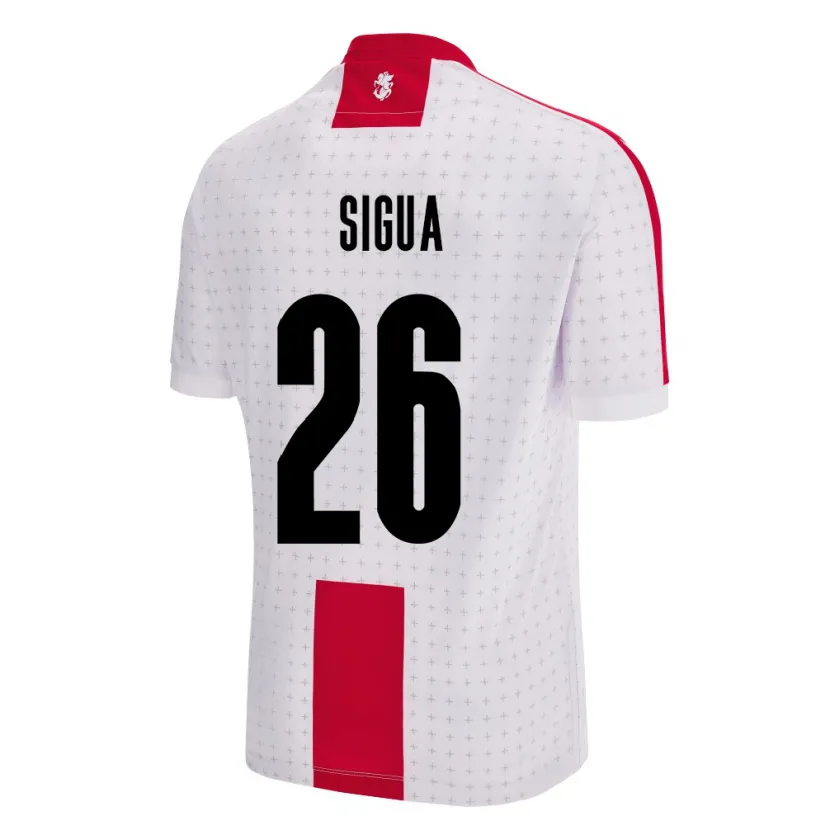 Danxen Hombre Camiseta Georgia Gabriel Sigua #26 Blanco 1ª Equipación 24-26 La Camisa México