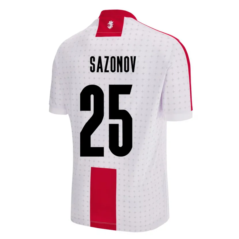 Danxen Hombre Camiseta Georgia Saba Sazonov #25 Blanco 1ª Equipación 24-26 La Camisa México