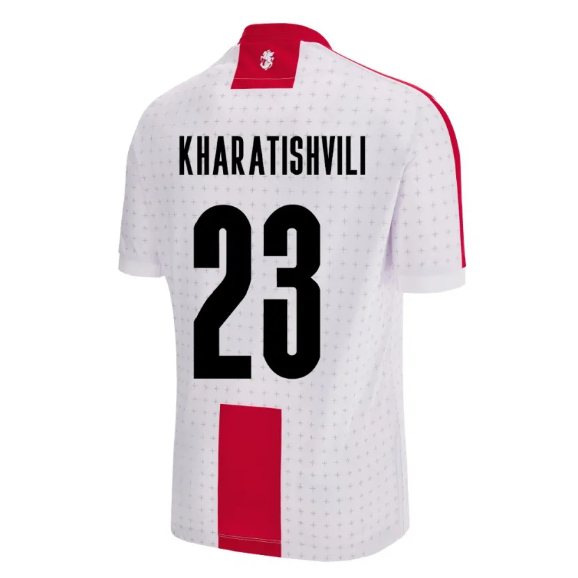 Danxen Hombre Camiseta Georgia Luka Kharatishvili #23 Blanco 1ª Equipación 24-26 La Camisa México