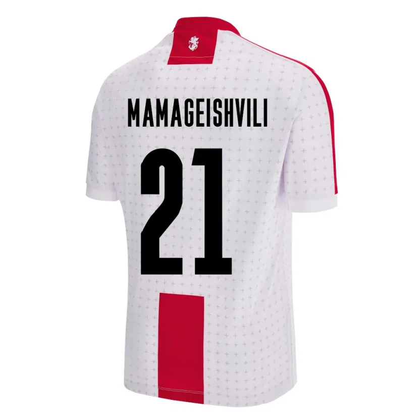 Danxen Hombre Camiseta Georgia Otar Mamageishvili #21 Blanco 1ª Equipación 24-26 La Camisa México