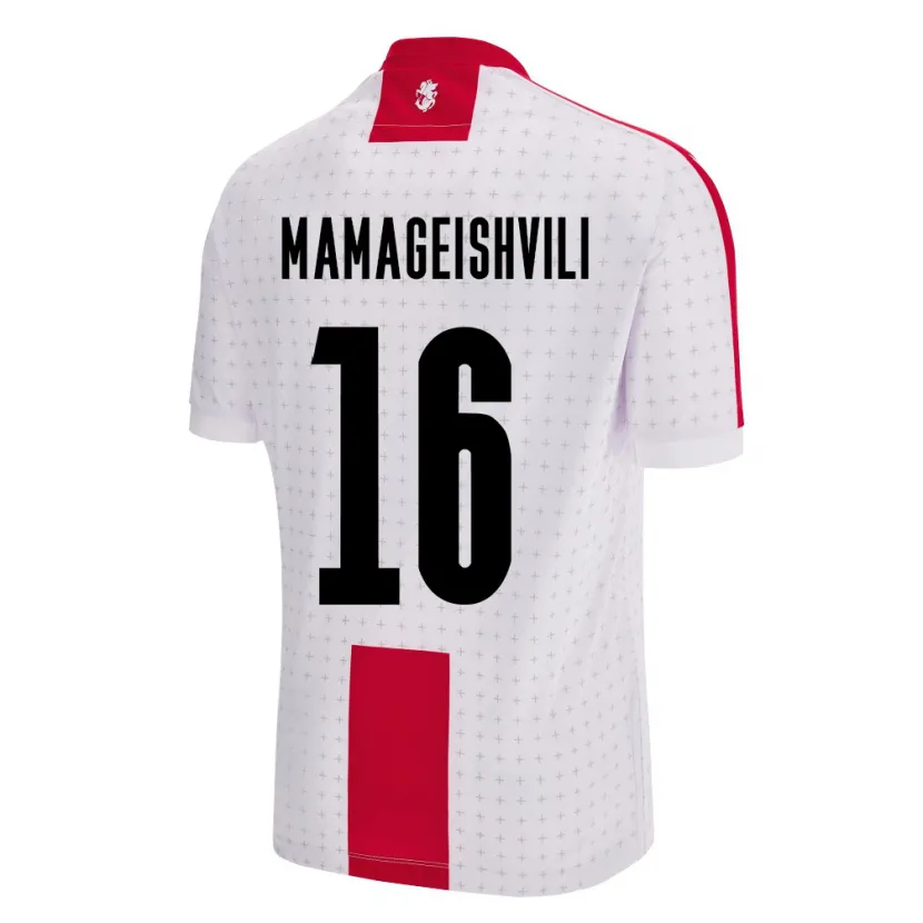 Danxen Hombre Camiseta Georgia Gizo Mamageishvili #16 Blanco 1ª Equipación 24-26 La Camisa México