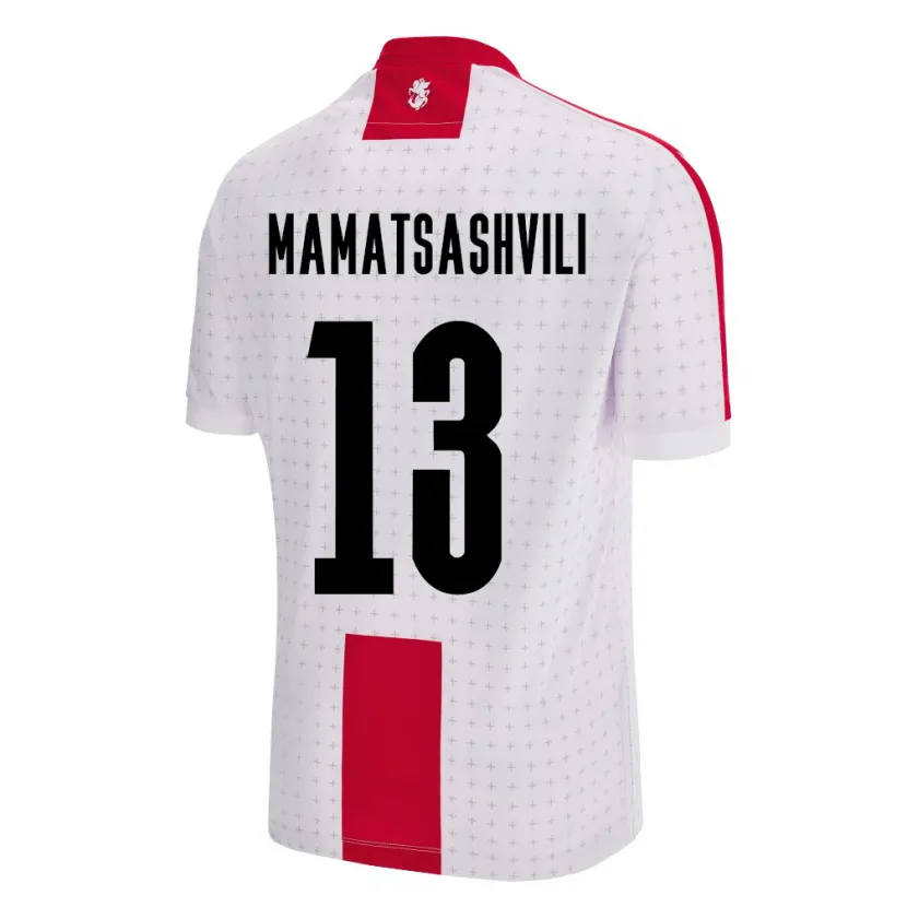 Danxen Hombre Camiseta Georgia Saba Mamatsashvili #13 Blanco 1ª Equipación 24-26 La Camisa México