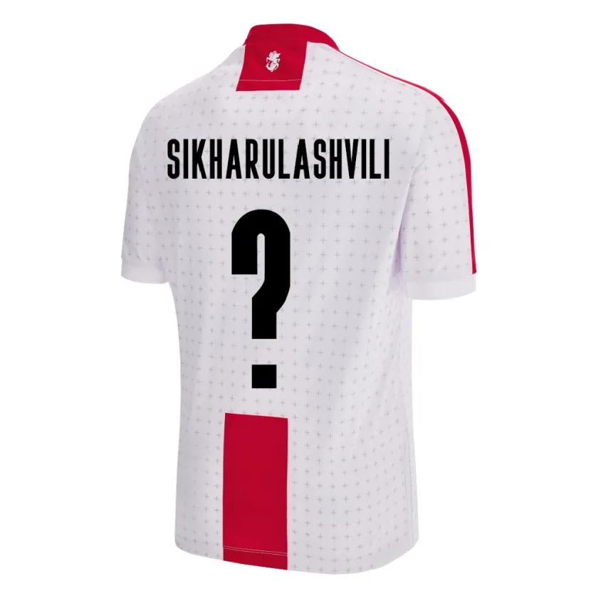 Danxen Hombre Camiseta Georgia Nika Sikharulashvili #0 Blanco 1ª Equipación 24-26 La Camisa México
