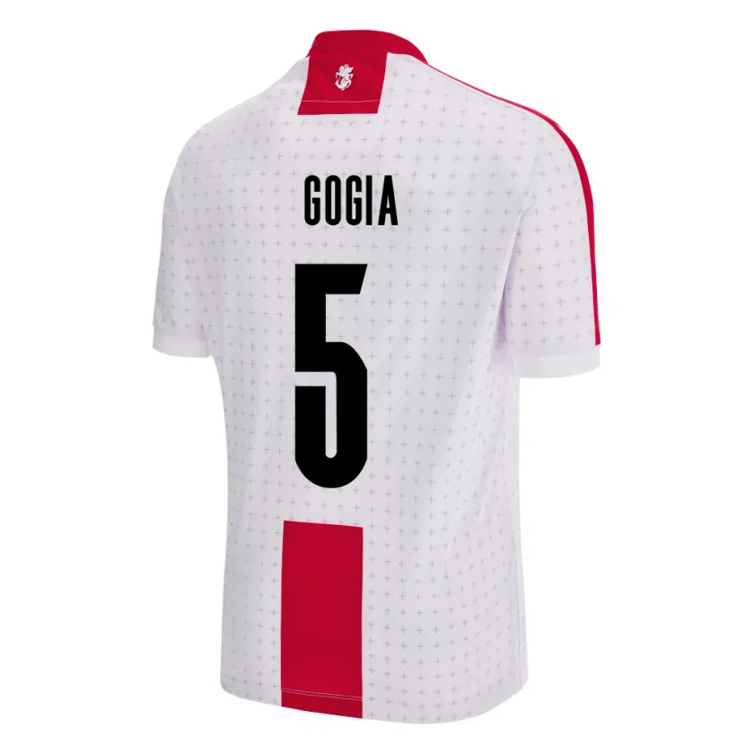 Danxen Hombre Camiseta Georgia Gigi Gogia #5 Blanco 1ª Equipación 24-26 La Camisa México