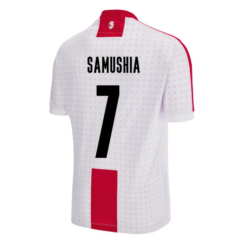 Danxen Hombre Camiseta Georgia Saba Samushia #7 Blanco 1ª Equipación 24-26 La Camisa México
