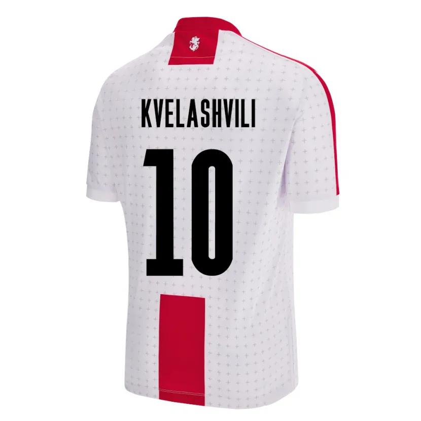 Danxen Hombre Camiseta Georgia Nikoloz Kvelashvili #10 Blanco 1ª Equipación 24-26 La Camisa México