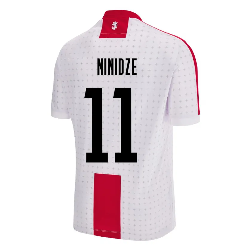Danxen Hombre Camiseta Georgia Nikoloz Ninidze #11 Blanco 1ª Equipación 24-26 La Camisa México