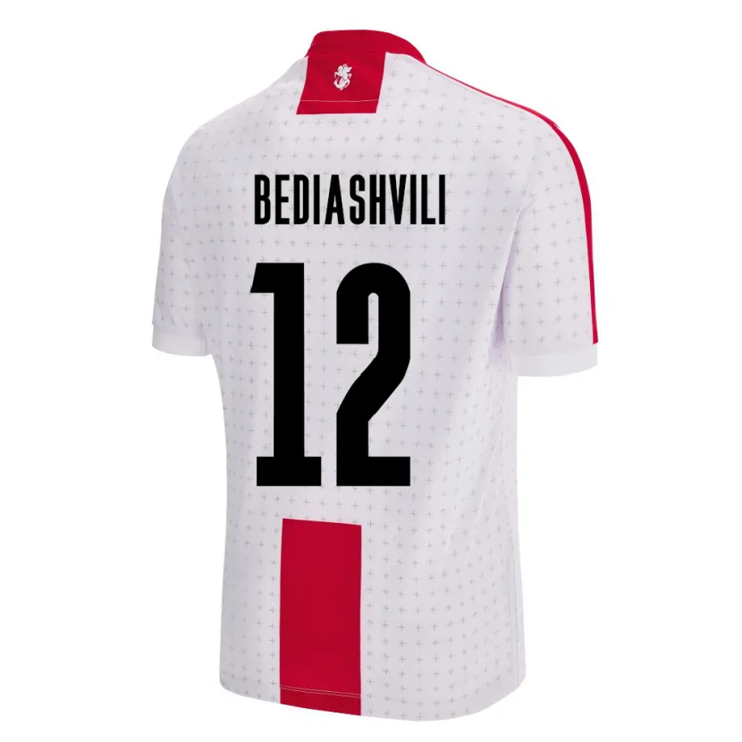 Danxen Hombre Camiseta Georgia Giorgi Bediashvili #12 Blanco 1ª Equipación 24-26 La Camisa México