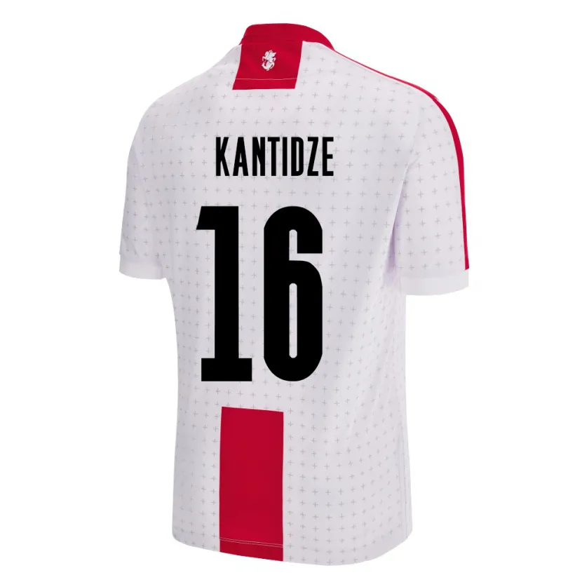 Danxen Hombre Camiseta Georgia Nikoloz Kantidze #16 Blanco 1ª Equipación 24-26 La Camisa México