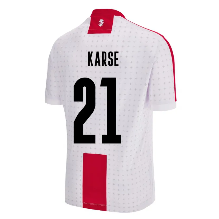 Danxen Hombre Camiseta Georgia Karse #21 Blanco 1ª Equipación 24-26 La Camisa México