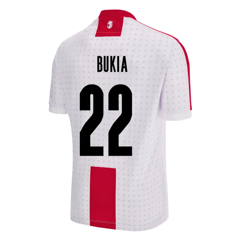 Danxen Hombre Camiseta Georgia Davit Bukia #22 Blanco 1ª Equipación 24-26 La Camisa México