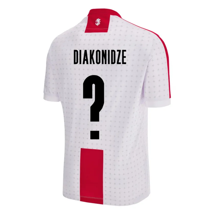 Danxen Hombre Camiseta Georgia Shota Diakonidze #0 Blanco 1ª Equipación 24-26 La Camisa México