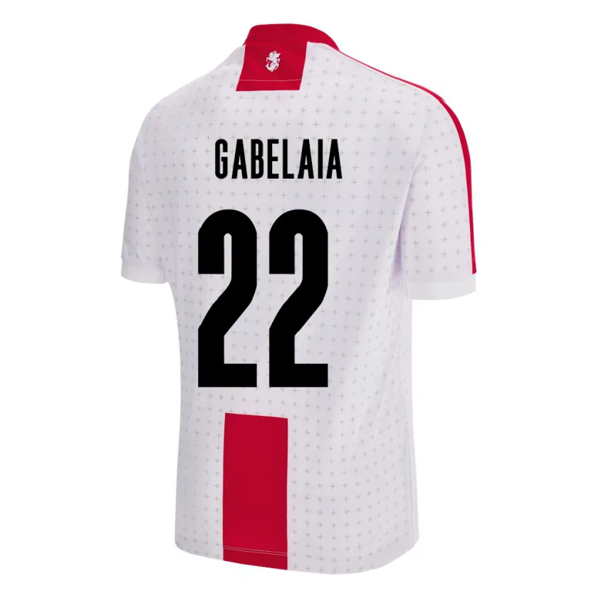 Danxen Hombre Camiseta Georgia Svetalna Gabelaia #22 Blanco 1ª Equipación 24-26 La Camisa México