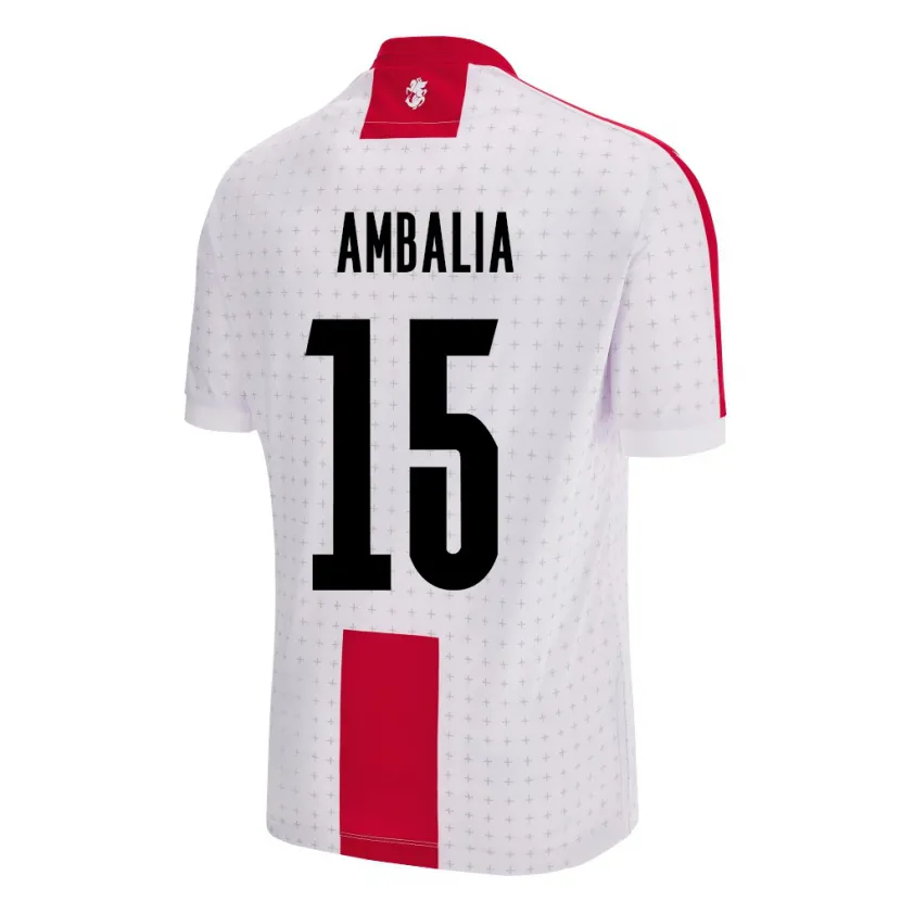 Danxen Hombre Camiseta Georgia Tinatin Ambalia #15 Blanco 1ª Equipación 24-26 La Camisa México
