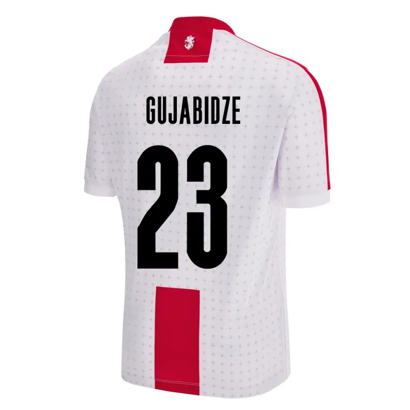 Danxen Hombre Camiseta Georgia Nino Gujabidze #23 Blanco 1ª Equipación 24-26 La Camisa México