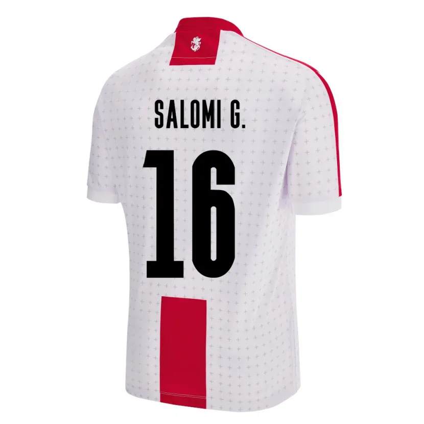 Danxen Hombre Camiseta Georgia Salomi Gasviani #16 Blanco 1ª Equipación 24-26 La Camisa México