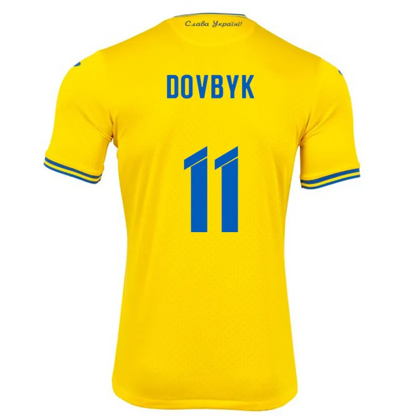 Danxen Hombre Camiseta Ucrania Artem Dovbyk #11 Amarillo 1ª Equipación 24-26 La Camisa México