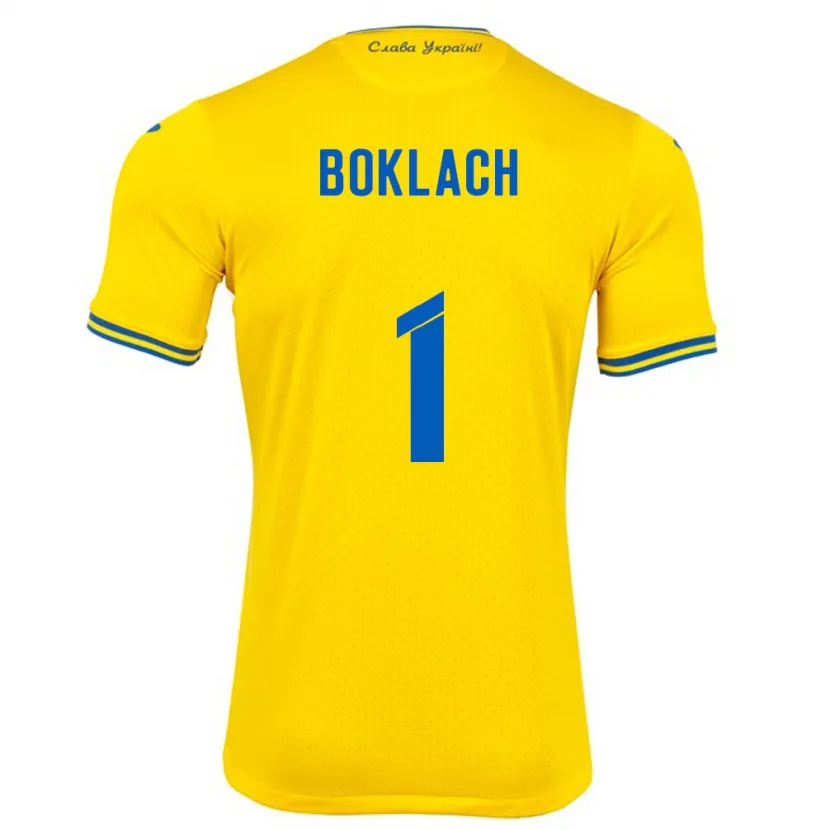 Danxen Hombre Camiseta Ucrania Kateryna Boklach #1 Amarillo 1ª Equipación 24-26 La Camisa México