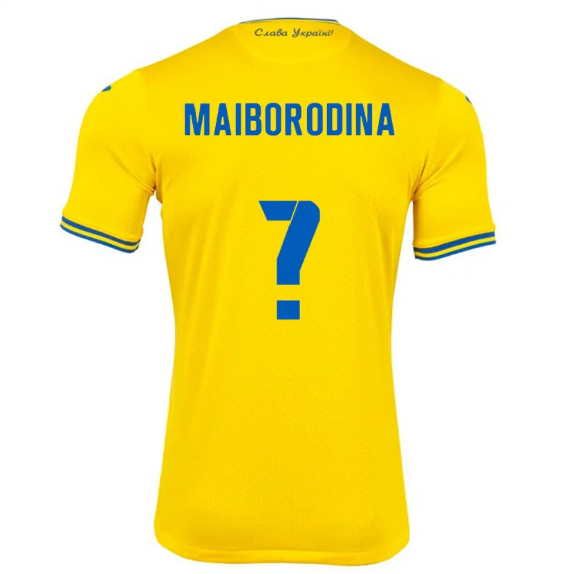 Danxen Hombre Camiseta Ucrania Iryna Maiborodina #0 Amarillo 1ª Equipación 24-26 La Camisa México