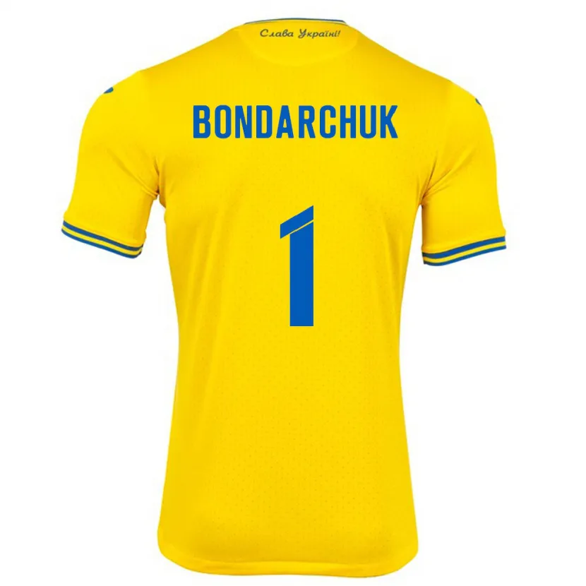 Danxen Hombre Camiseta Ucrania Daryna Bondarchuk #1 Amarillo 1ª Equipación 24-26 La Camisa México