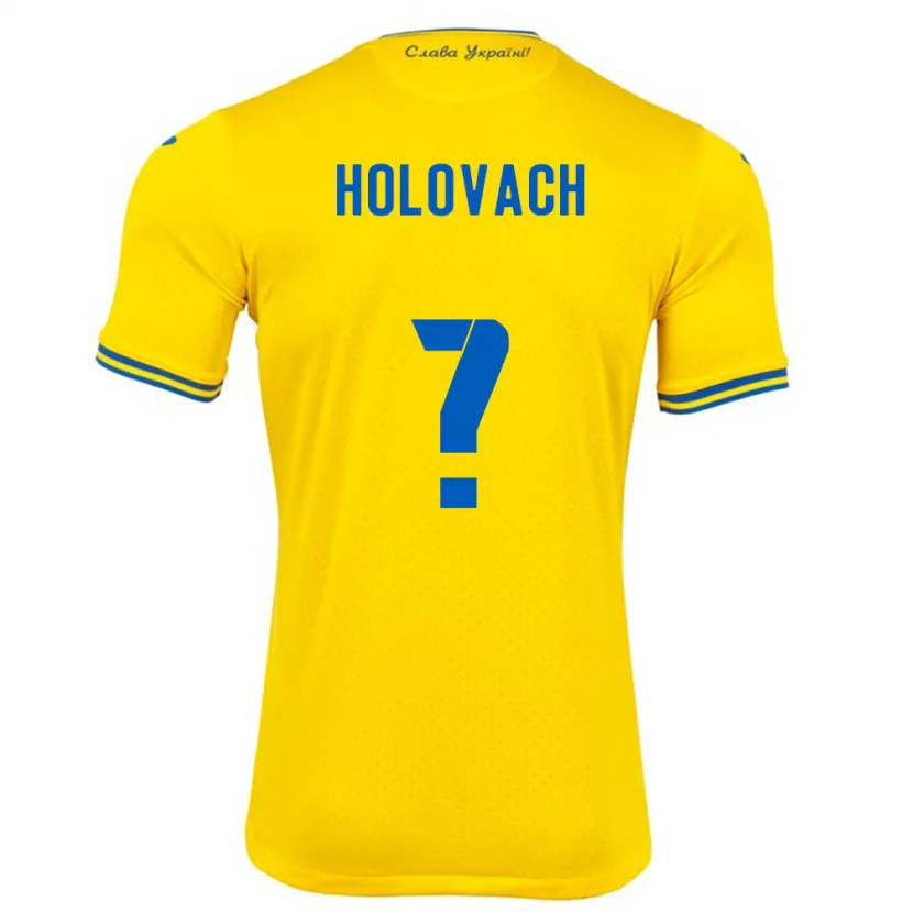 Danxen Hombre Camiseta Ucrania Viktoriya Holovach #0 Amarillo 1ª Equipación 24-26 La Camisa México