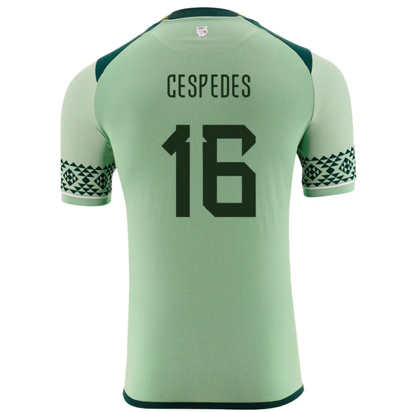 Danxen Hombre Camiseta Bolivia Boris Céspedes #16 Verde Claro 1ª Equipación 24-26 La Camisa México