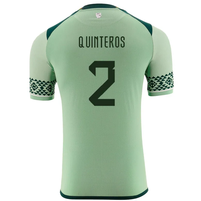Danxen Hombre Camiseta Bolivia Jairo Quinteros #2 Verde Claro 1ª Equipación 24-26 La Camisa México