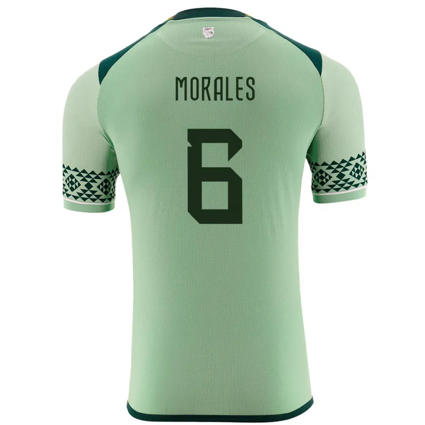 Danxen Hombre Camiseta Bolivia Efraín Morales #6 Verde Claro 1ª Equipación 24-26 La Camisa México