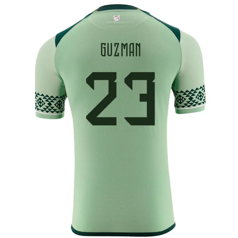 Danxen Hombre Camiseta Bolivia Leonardo Guzmán #23 Verde Claro 1ª Equipación 24-26 La Camisa México