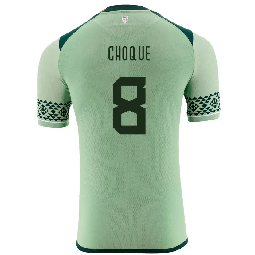 Danxen Hombre Camiseta Bolivia Deybi Choque #8 Verde Claro 1ª Equipación 24-26 La Camisa México