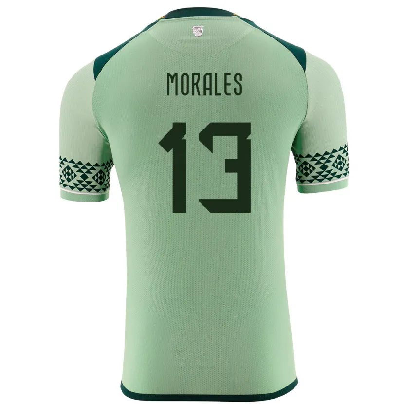 Danxen Hombre Camiseta Bolivia Ericka Morales #13 Verde Claro 1ª Equipación 24-26 La Camisa México