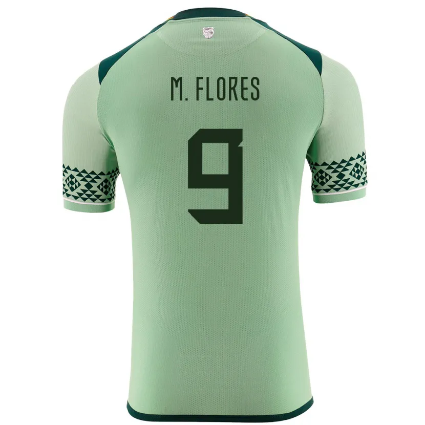 Danxen Hombre Camiseta Bolivia Marlene Flores #9 Verde Claro 1ª Equipación 24-26 La Camisa México