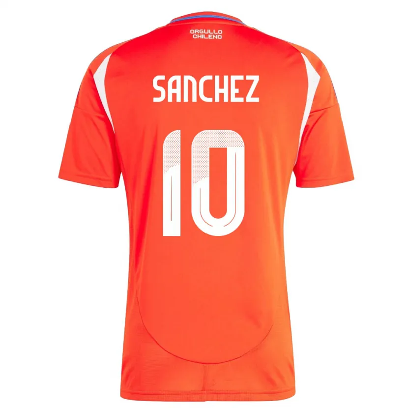 Danxen Hombre Camiseta Chile Alexis Sánchez #10 Rojo 1ª Equipación 24-26 La Camisa México