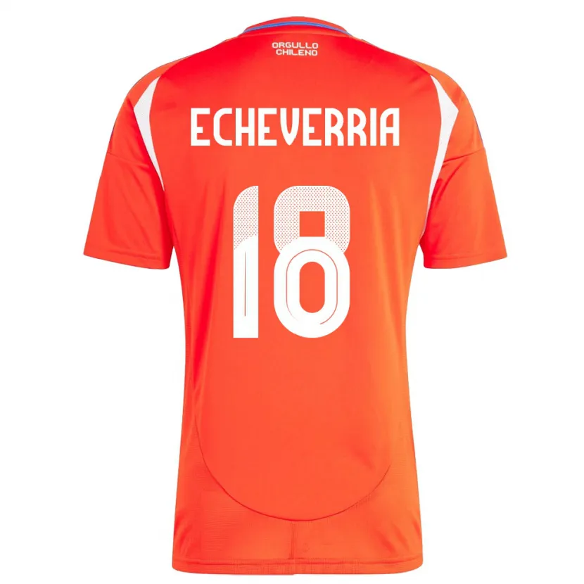 Danxen Hombre Camiseta Chile Rodrigo Echeverría #18 Rojo 1ª Equipación 24-26 La Camisa México