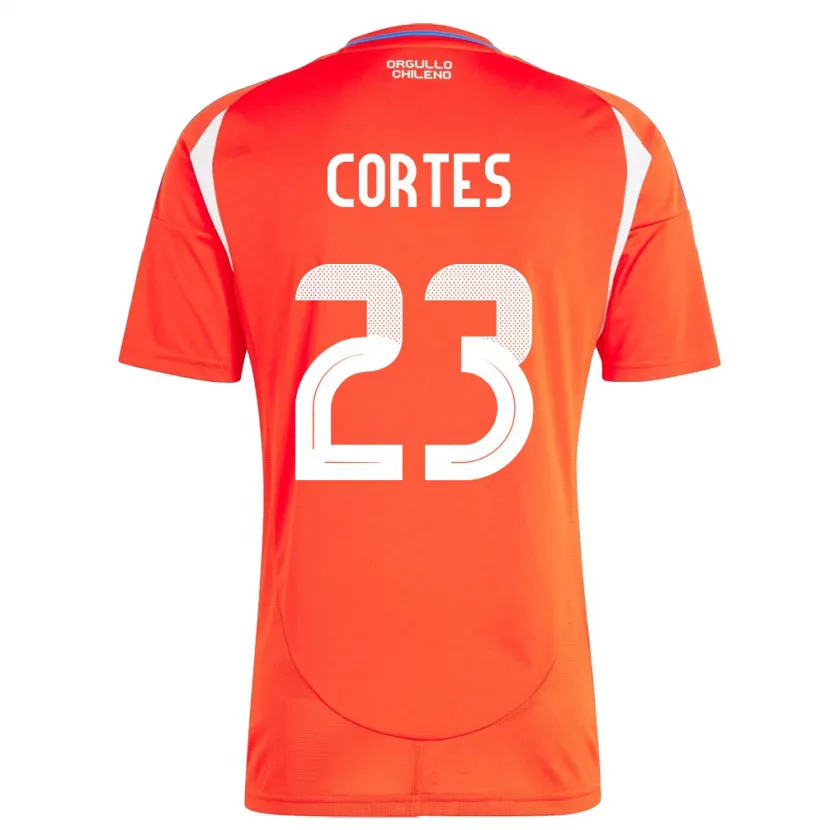 Danxen Hombre Camiseta Chile Brayan Cortés #23 Rojo 1ª Equipación 24-26 La Camisa México