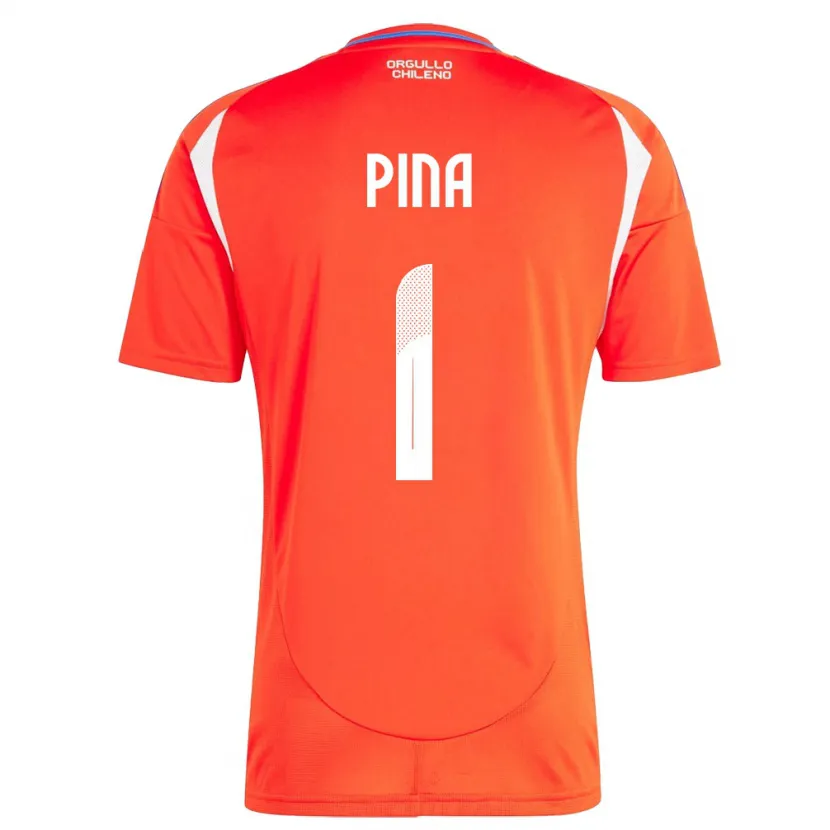 Danxen Hombre Camiseta Chile Cristóbal Piña #1 Rojo 1ª Equipación 24-26 La Camisa México
