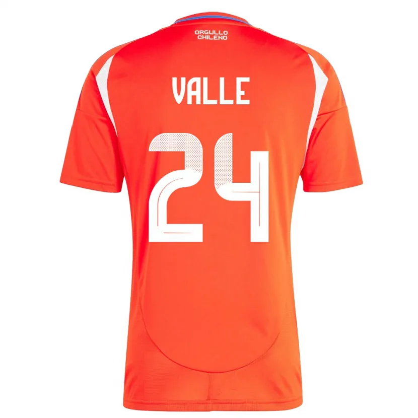 Danxen Hombre Camiseta Chile Alessandra Valle #24 Rojo 1ª Equipación 24-26 La Camisa México