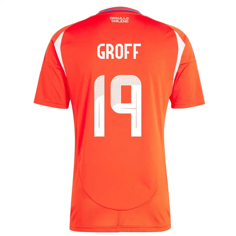 Danxen Hombre Camiseta Chile Llanka Groff #19 Rojo 1ª Equipación 24-26 La Camisa México