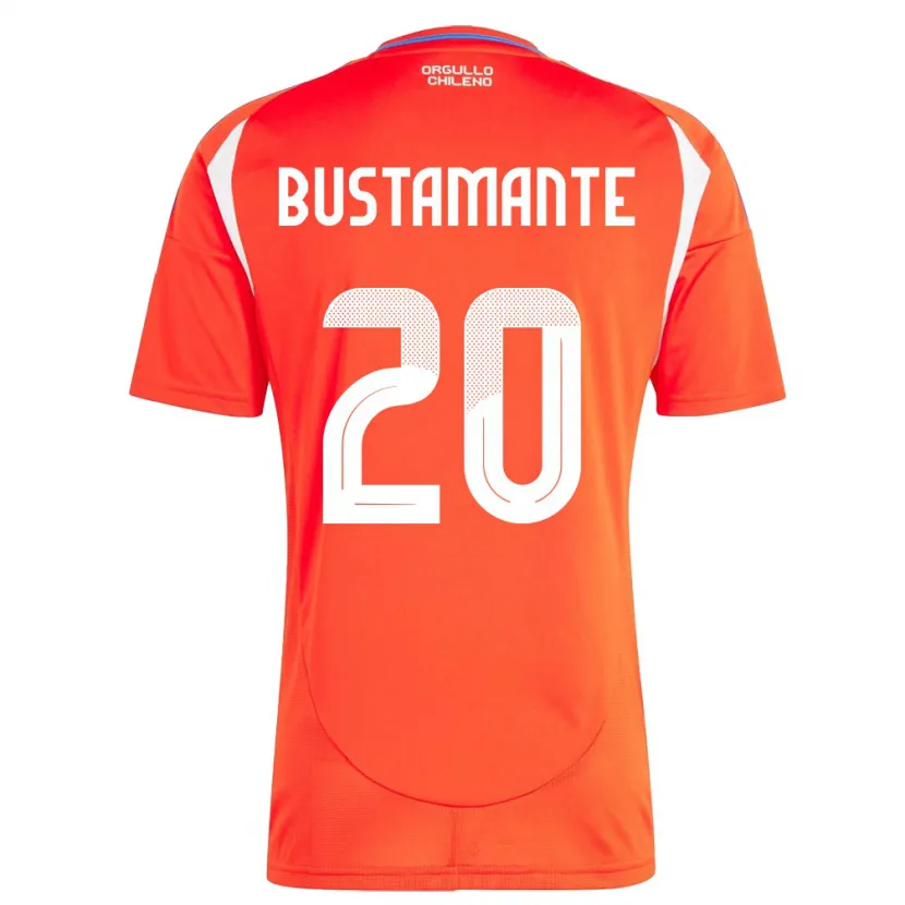 Danxen Hombre Camiseta Chile Paloma Bustamante #20 Rojo 1ª Equipación 24-26 La Camisa México