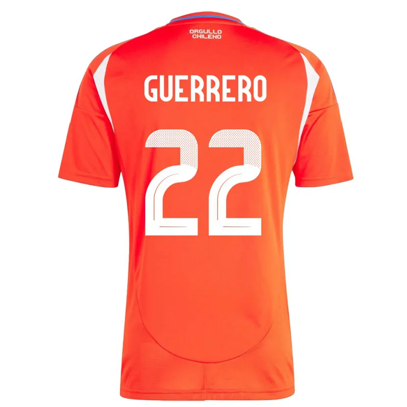 Danxen Hombre Camiseta Chile Kathalina Guerrero #22 Rojo 1ª Equipación 24-26 La Camisa México