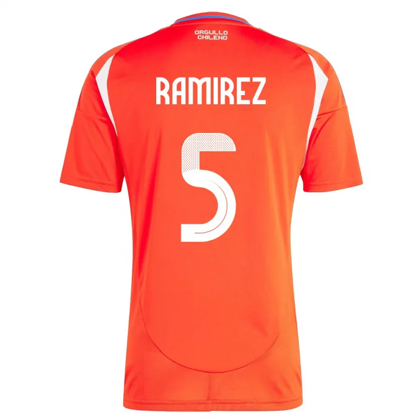 Danxen Hombre Camiseta Chile Fernanda Ramírez #5 Rojo 1ª Equipación 24-26 La Camisa México