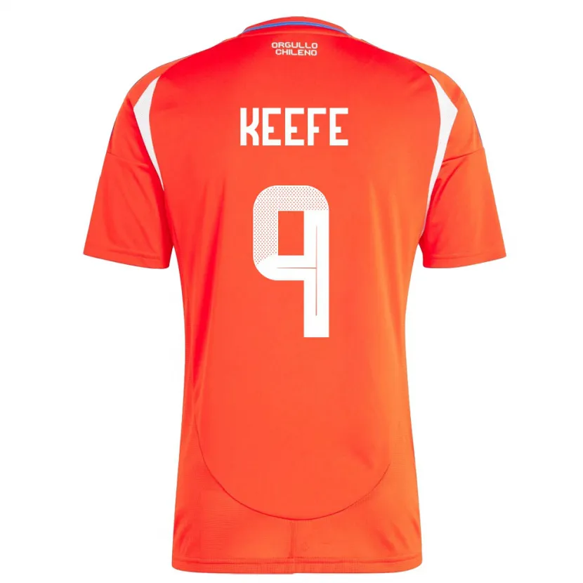 Danxen Hombre Camiseta Chile Sonya Keefe #9 Rojo 1ª Equipación 24-26 La Camisa México
