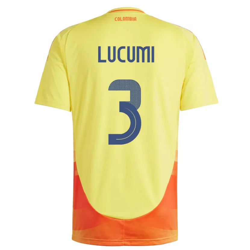 Danxen Hombre Camiseta Colombia Jhon Lucumí #3 Amarillo 1ª Equipación 24-26 La Camisa México